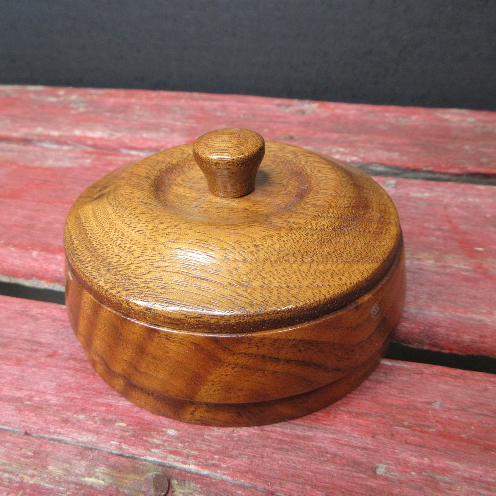 Vintage Handcrafted Wood Trinket Box Lidded Mark J Ostrom Lindstrom MN Vanity